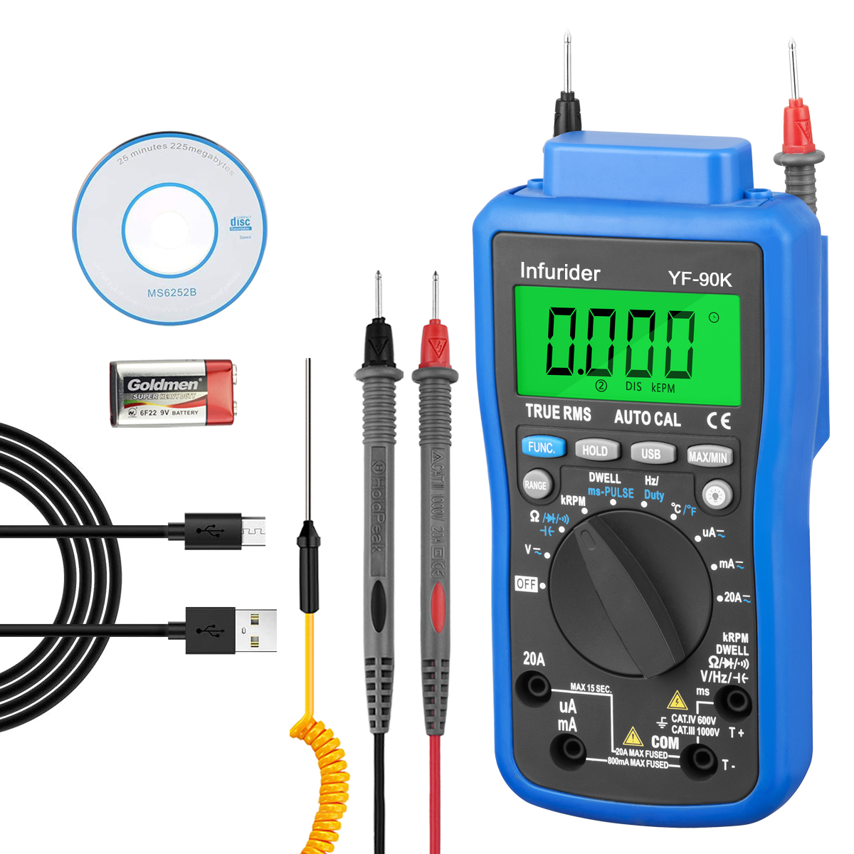 Logic Analyzer Usb - HoldPeak HP-90K Analisador de motor Tester
