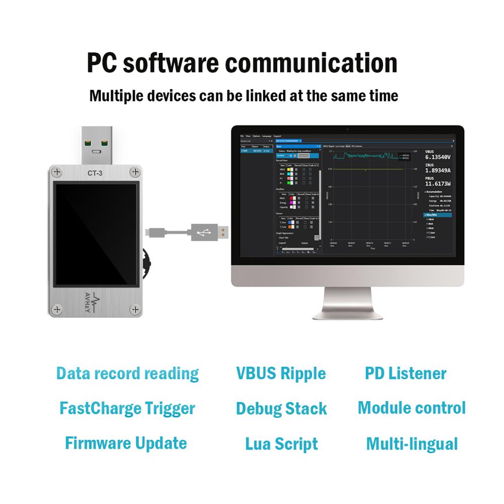 AVHzY USB 3.1 Medidor de energ - Logic Analyzer Usb avaliação e preço