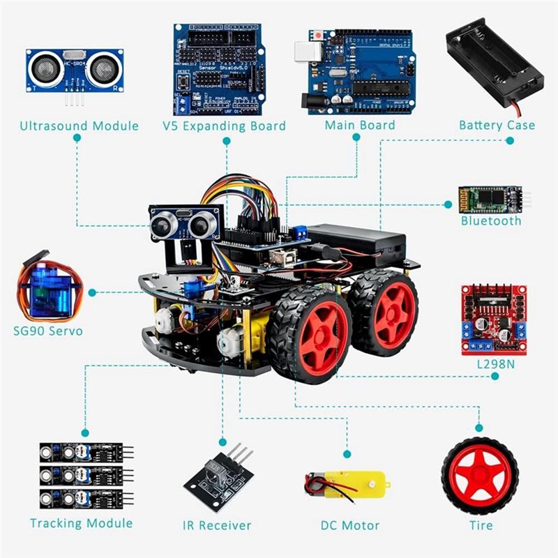 Kit de Carro Robô Inteligente  - Arduino Uno Starter Kit avaliação e preço