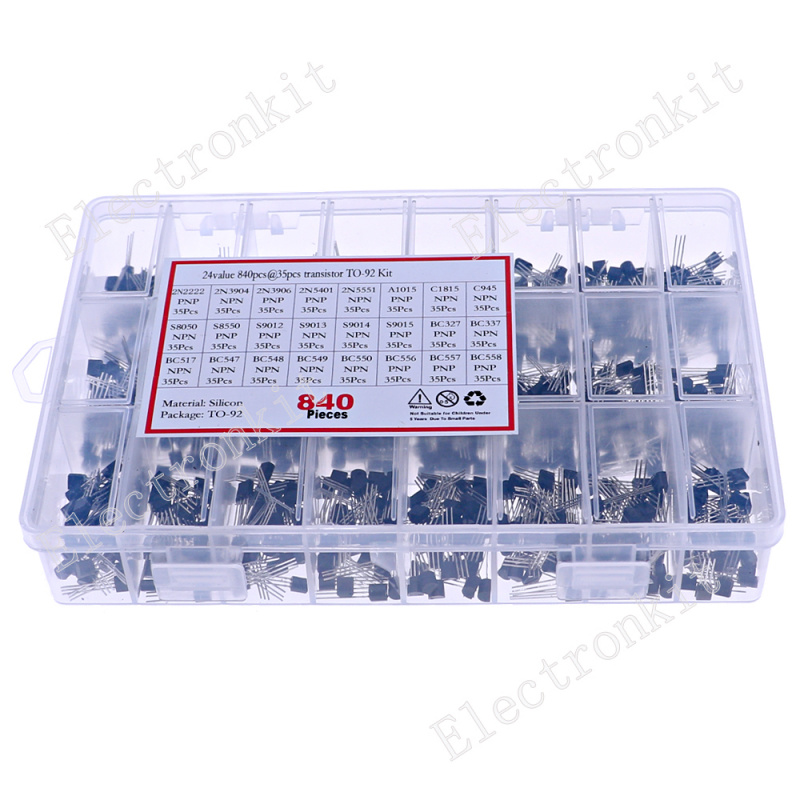 840pcs 24 Valores TO-92 PNP/NP - Mosfet Transistor Set avaliação e preço